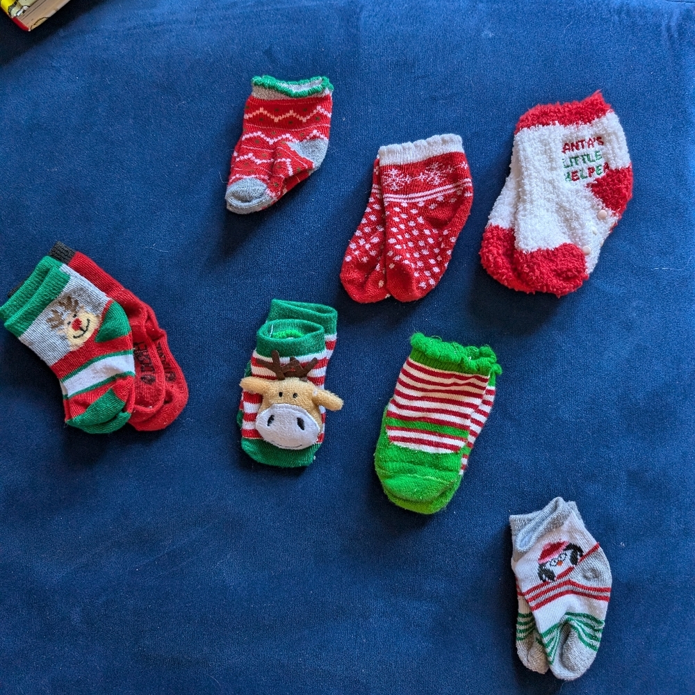 Christmas socks 0-3 months